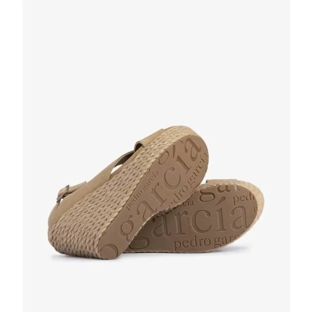Pedro Garcia 85 Donvina Crisscross Wedge Espadrilles in Dijon Castora 36.5